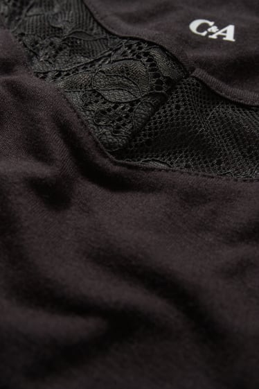 Donna - Camicia da notte di viscosa - nero