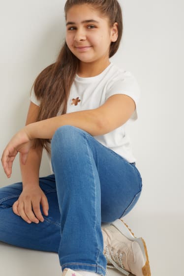 Enfants filles - Coupe ample - lot de 2 - skinny jeans - jean bleu