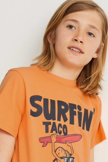 Kinder - Kurzarmshirt - orange