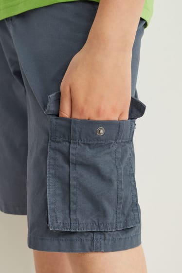 Nen/a - Pantalons curts cargo - blau fosc