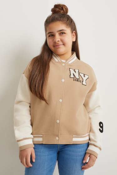 Kinder Mädchen - Extended Sizes - Sweatjacke - beige