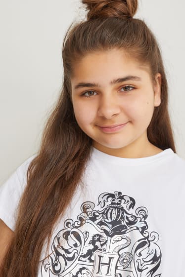 Kinderen: meisjes - Uitgebreide maten - set van 2 - Harry Potter - T-shirt - wit