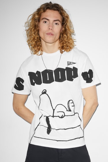 Heren - T-shirt - Snoopy - wit