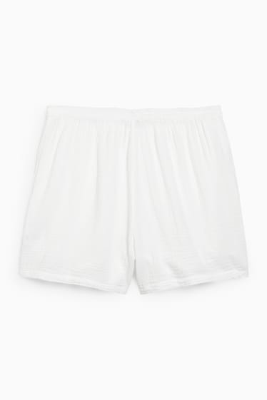 Jóvenes - CLOCKHOUSE - shorts de muselina - mid waist - blanco