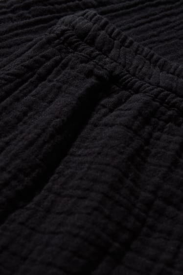Donna - Shorts in mussola - vita media - nero