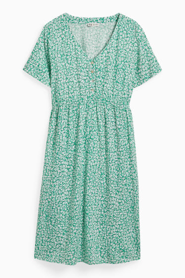Damen - Still-Kleid - geblümt - grün