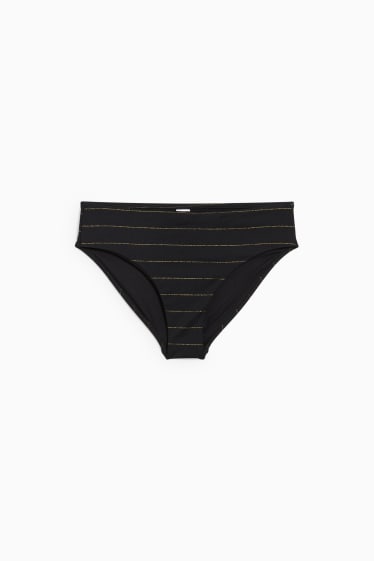 Femei - Chiloți bikini - talie medie - LYCRA® XTRA LIFE™ - cu dungi - negru