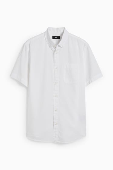 Herren - Hemd - Regular Fit - Button-down - weiss