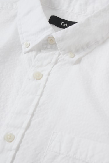 Herren - Hemd - Regular Fit - Button-down - weiss