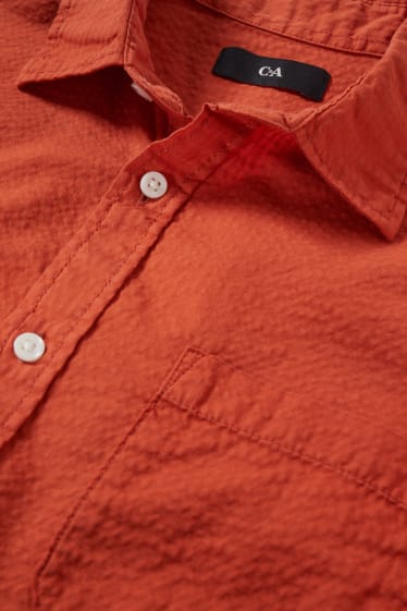 Heren - Overhemd - regular fit - kent - donkerrood