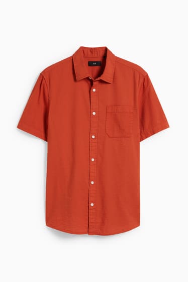 Heren - Overhemd - regular fit - kent - donkerrood