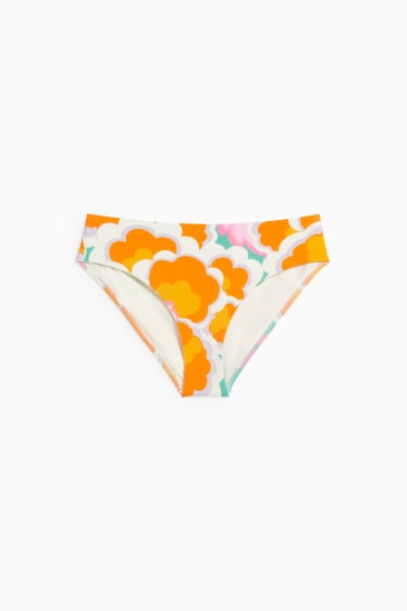 Dames - Bikinibroekje - mid waist - LYCRA® XTRA LIFE™ - gebloemd - oranje