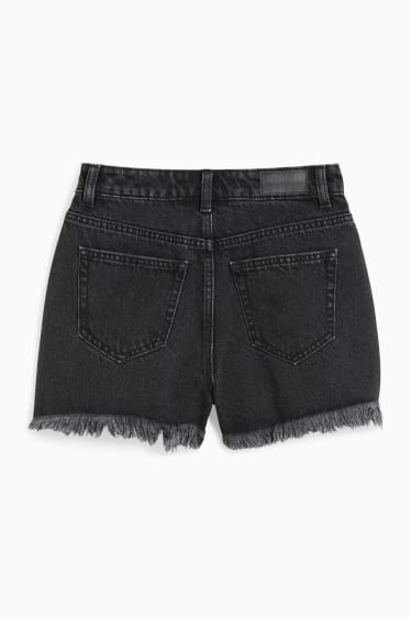 Femmes - CLOCKHOUSE - short en jean - high waist - jean gris foncé