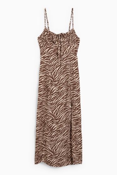 Dona - CLOCKHOUSE - vestit recte - estampat - marró