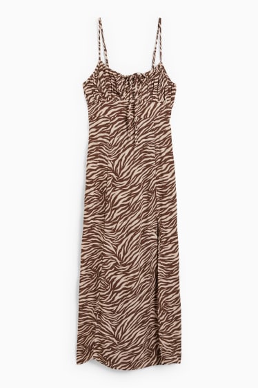 Women - CLOCKHOUSE - column dress - patterned - brown