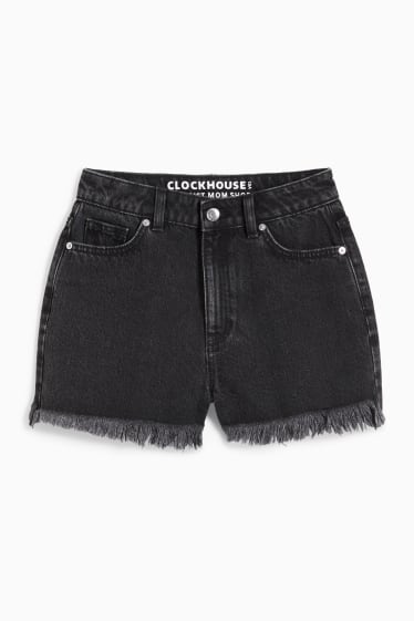 Femmes - CLOCKHOUSE - short en jean - high waist - jean gris foncé