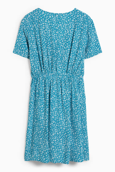 Femmes - CLOCKHOUSE - robe fit & flare - à fleurs - turquoise foncé