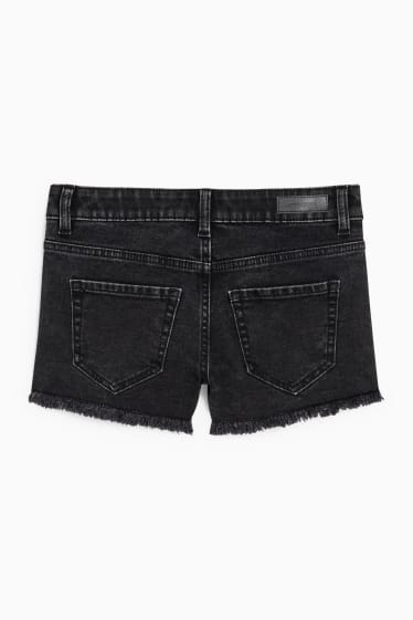 Femmes - CLOCKHOUSE - short en jean - low waist - LYCRA® - jean gris foncé