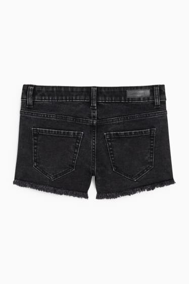 Dames - CLOCKHOUSE - korte spijkerbroek - low waist - LYCRA® - jeansdonkergrijs