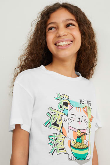 Bambine - Confezione da 2 - maglia a maniche corte - rosa