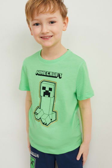 Kinderen - Set van 3 - Minecraft - T-shirt - donkerblauw