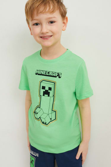 Enfants - Lot de 3 - Minecraft - T-shirts - bleu foncé