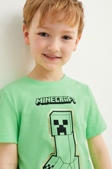 Kinderen - Set van 3 - Minecraft - T-shirt - donkerblauw