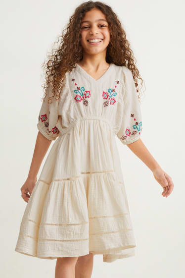 Copii - Fete - Rochie - alb-crem