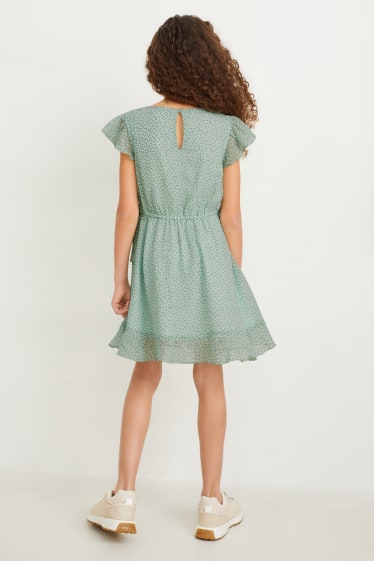 Children - Dress - patterned - mint green