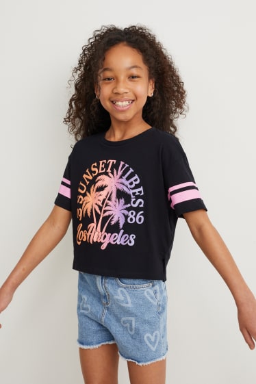 Bambine - Confezione da 2 - t-shirt - nero / bianco