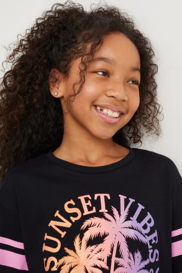 Bambine - Confezione da 2 - t-shirt - nero / bianco