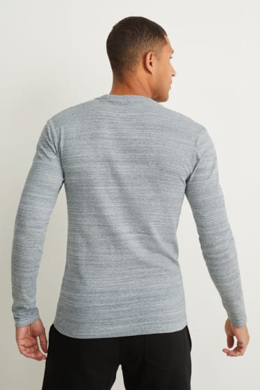 Hombre - Camiseta de manga larga - gris jaspeado