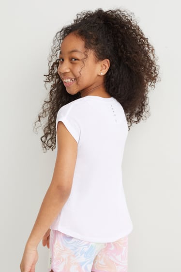 Kinder Mädchen - Kurzarmshirt - gemustert - weiss