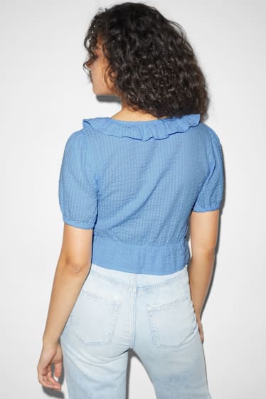 Donna - CLOCKHOUSE - blusa dal taglio corto - azzurro