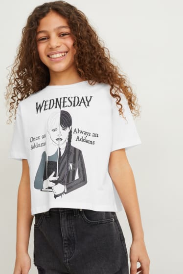 Kinderen - Wednesday - T-shirt - wit