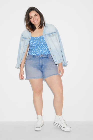 Teens & young adults - CLOCKHOUSE - denim shorts - high waist - denim-light blue