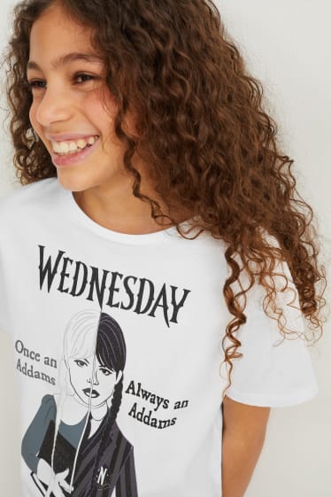 Copii - Wednesday - tricou cu mânecă scurtă - alb