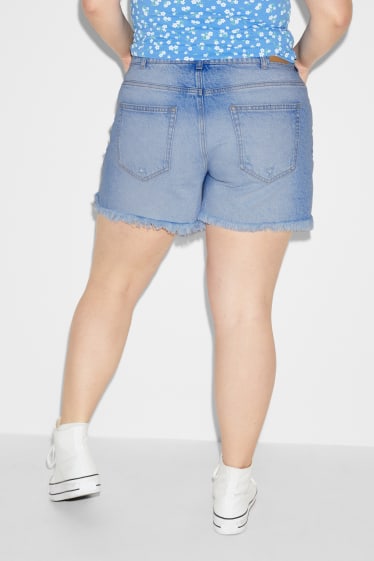 Dona - Texans curts - high waist - texà blau clar