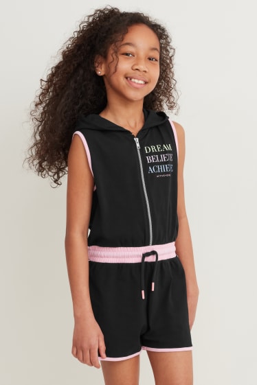 Children - Jumpsuit with hood - black