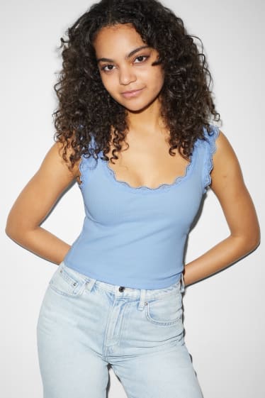 Dona - CLOCKHOUSE - top crop - blau clar