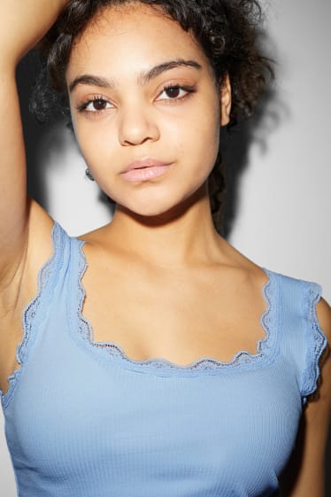 Dona - CLOCKHOUSE - top crop - blau clar