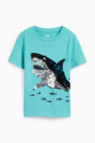Kinder Jungen - Kurzarmshirt - türkis