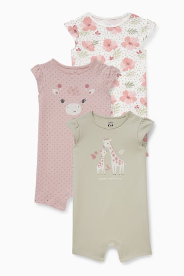 Babies - Multipack of 3 - baby sleepsuit - rose