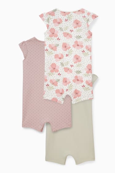 Babies - Multipack of 3 - baby sleepsuit - rose