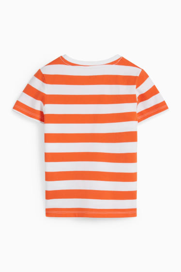 Kinder - Kurzarmshirt - gestreift - orange