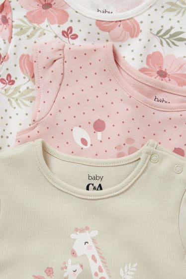 Babies - Multipack of 3 - baby sleepsuit - rose