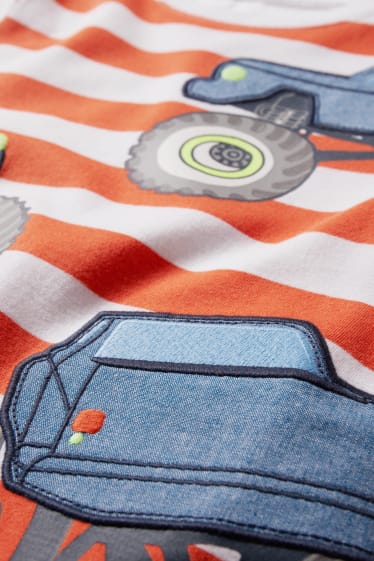 Kinder Jungen - Kurzarmshirt - gestreift - orange