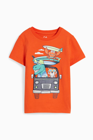 Kinder Buben - Kurzarmshirt - orange