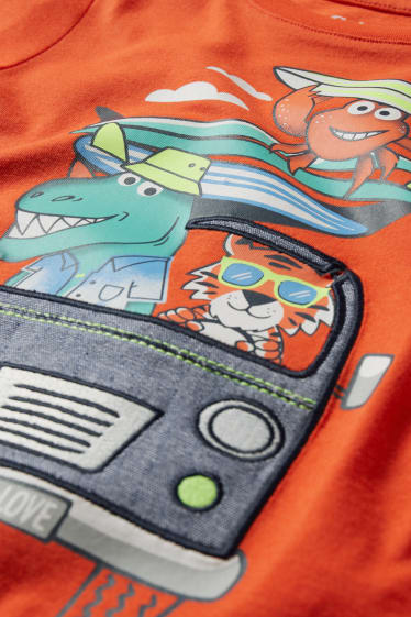 Kinder Buben - Kurzarmshirt - orange
