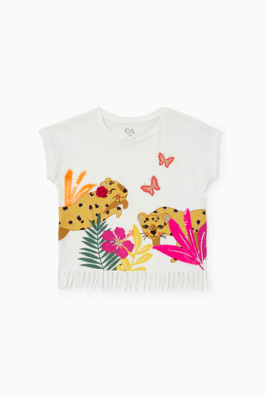 Kinder Mädchen - Kurzarmshirt - cremeweiss